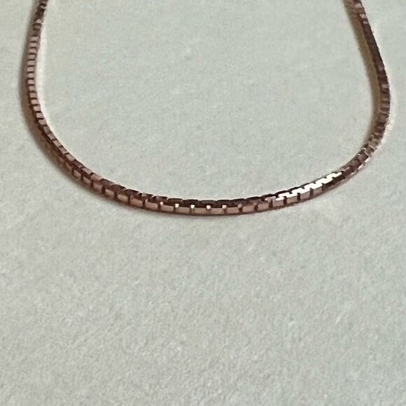14K Real Gold chain 0.8 mm Rose Gold box chain Necklace | Birthday gift | 20” | - Picture 7 of 7